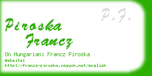 piroska francz business card